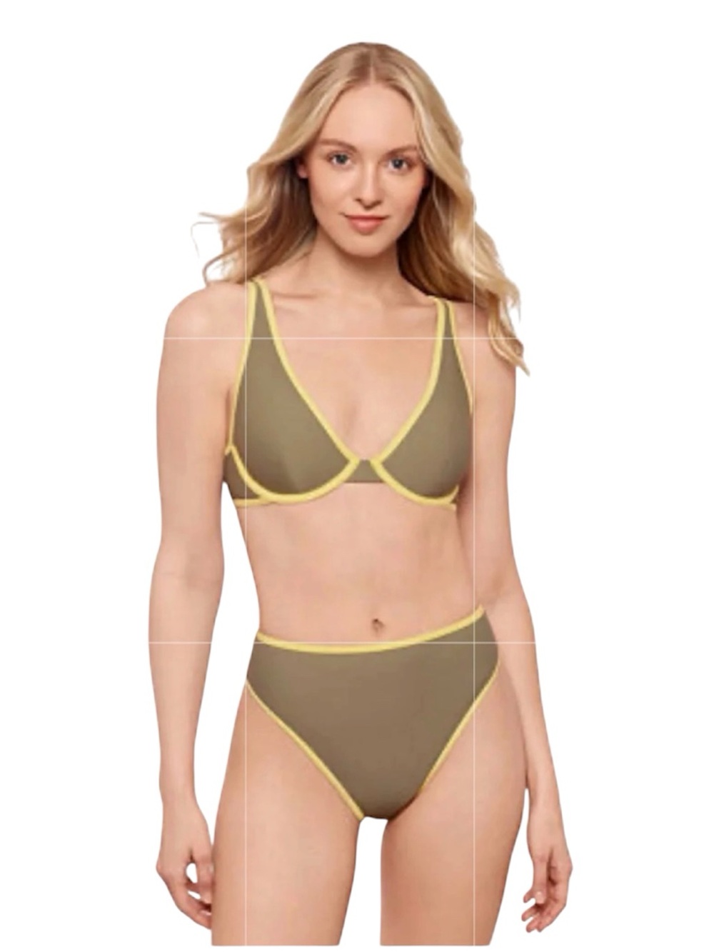 Salt + Cove Juniors' High-Waist Bikini  Set - Sage Green Size Small